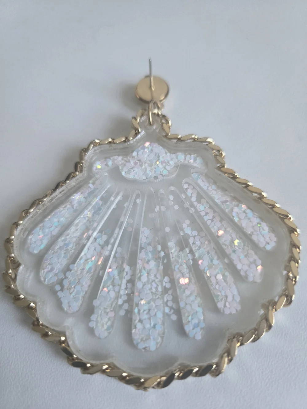 Aldo Gold-Trim Iridescent White Shell Drop Earrings